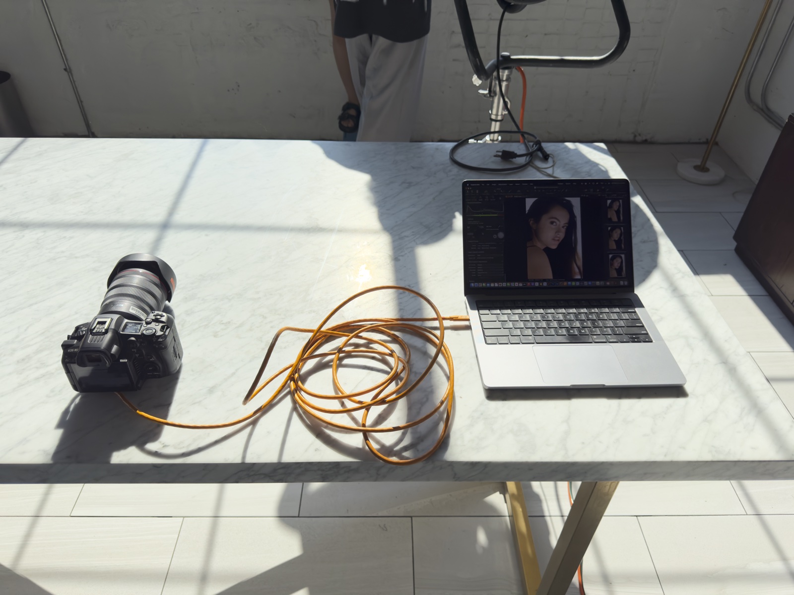 On-set tethered capture setup